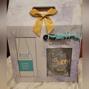 Special Occasion Hostess Set with Glass and Opener For Mom